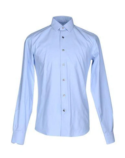 Shop Valentino Patterned Shirt In Sky Blue