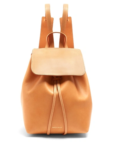 Mansur Gavriel Mini Unlined Leather Backpack In Light-tan