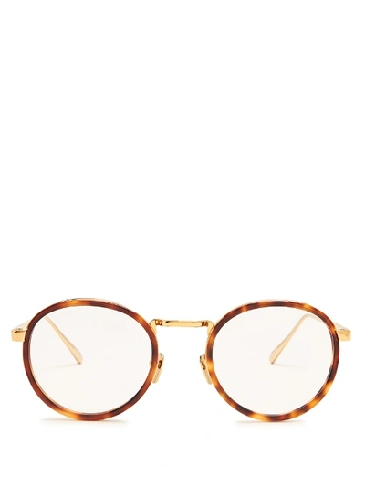 Linda Farrow Tortoiseshell Round-frame Glasses In Gold
