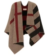 BURBERRY Mega Check wool and cashmere cape