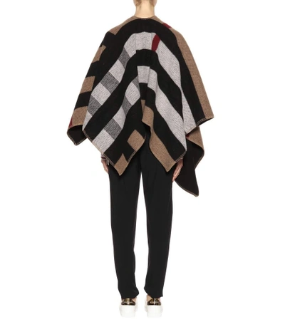 Shop Burberry Mega Check Wool And Cashmere Cape In House Check