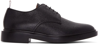 Shop Thom Browne Black Rubber Sole Derbys In Black 001