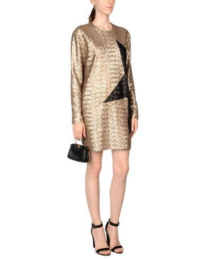 Shop Msgm Evening Dress In Gold