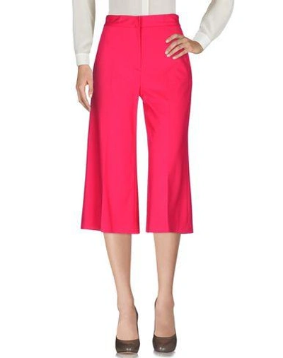 Msgm Woman Cropped Pants Fuchsia Size 6 Viscose, Polyamide, Elastane In Pink