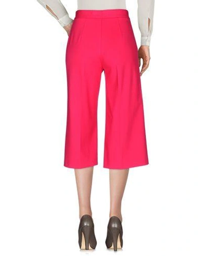 Shop Msgm Woman Cropped Pants Fuchsia Size 6 Viscose, Polyamide, Elastane In Pink
