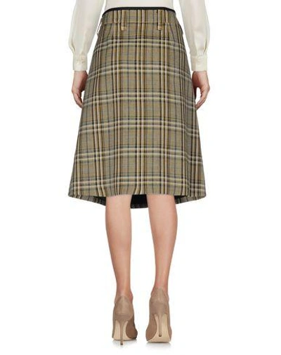 Shop Prada Knee Length Skirts In Khaki