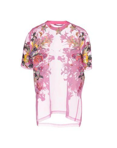 Shop Givenchy Floral Shirts & Blouses In Fuchsia