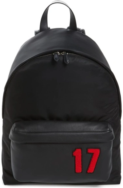 Givenchy 17 Patch Mix Media Backpack - Black In Black/ Red