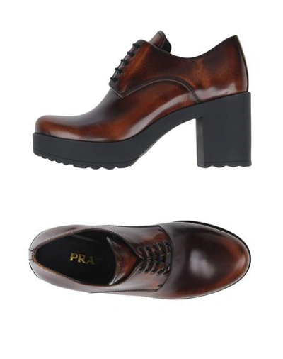 Prada Lace-up Shoes In Brown