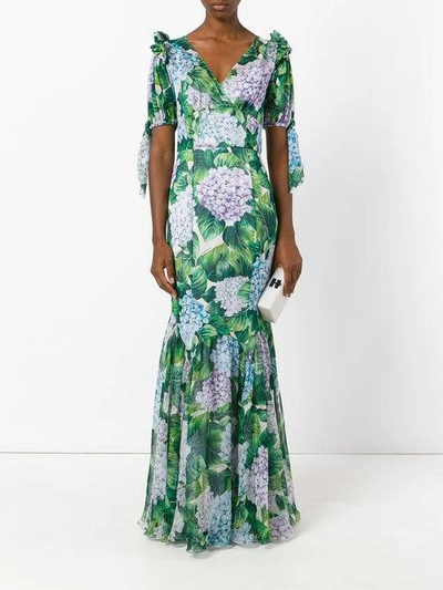 Shop Dolce & Gabbana Hydrangea Print Maxi Dress