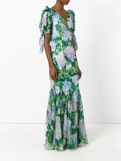 Shop Dolce & Gabbana Hydrangea Print Maxi Dress
