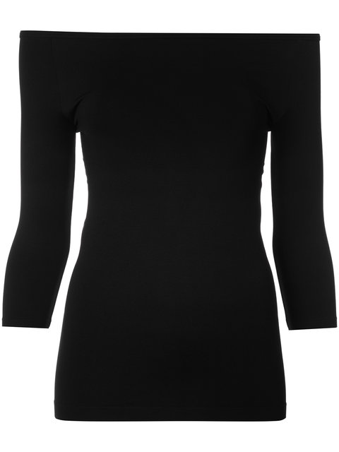 Helmut Lang Off-the-shoulder Stretch-jersey Top In Black | ModeSens