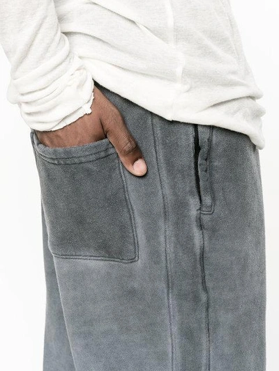 Shop Yeezy Panelled Sweatpants - Grey