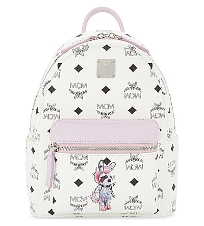 Mcm Punk Rabbit Mini Visteos Backpack In White