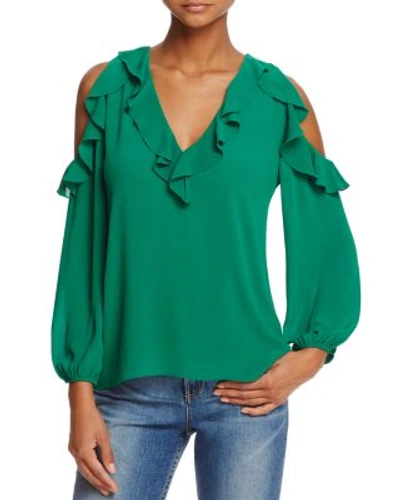 Alice And Olivia Shoulder Blouse In Ivy