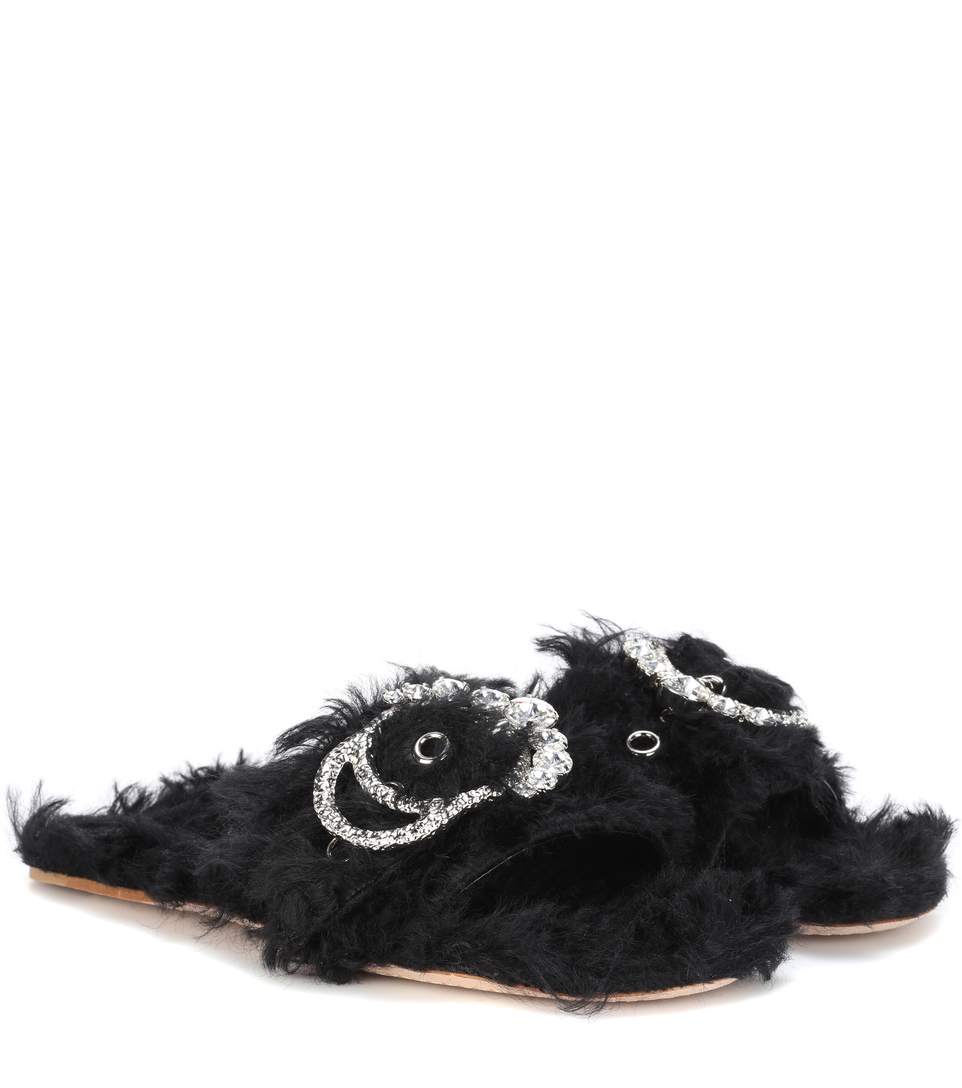 miu miu fur slides