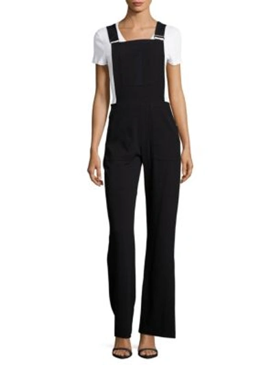 See By Chloé Squareneck Sleeveless Solid Dungaree In Dark Night