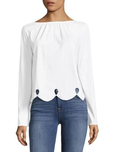See By Chloé Scalloped Cotton Top In White