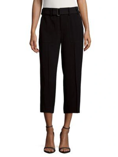Vince Solid Cropped Trousers In Coastal Blue