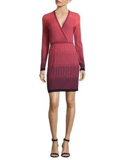 Missoni Textured Long-sleeve Dress In Pink