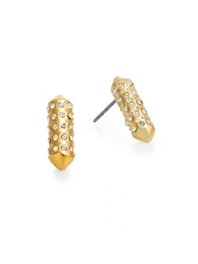 Rebecca Minkoff Mini Pavé Bar Stud Earrings/goldtone