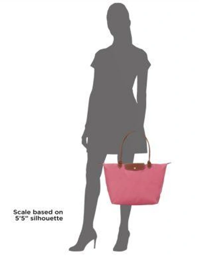 Shop Longchamp Le Pliage Leather-trim Shoulder Bag In Pink