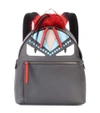 FENDI Fur and leather embellished backpack,P00272977-1