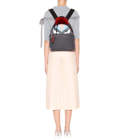 Shop Fendi Fur And Leather Embellished Backpack