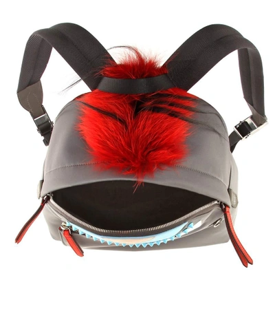 Shop Fendi Fur And Leather Embellished Backpack