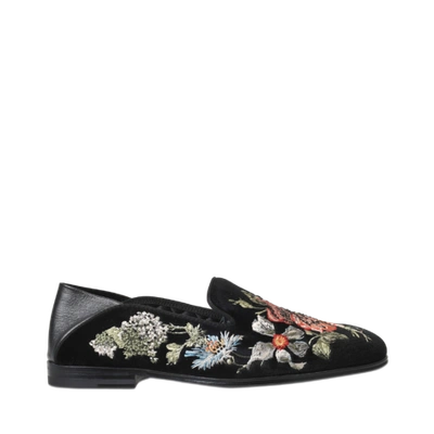 Alexander Mcqueen Flower Embroidered Slippers