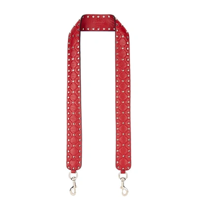 Shop Valentino Pyramid Stud Strap In Red