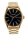 Nixon Men's Sentry Stainless Steel Bracelet Watch 42mm A356 In Gold