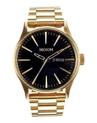Shop Nixon Wrist Watch In Gold