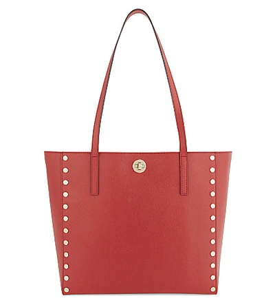 Michael Michael Kors Rivington Studded Large Leather Tote In Bright Red