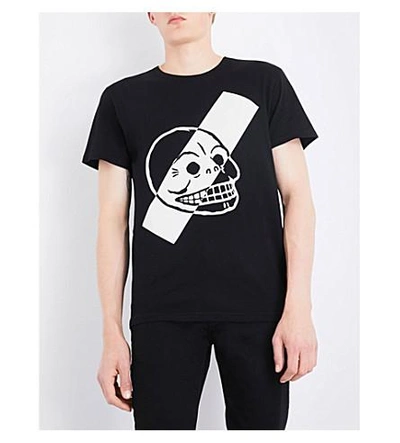 Shop Cheap Monday Standard Skull Cotton T-shirt In Black
