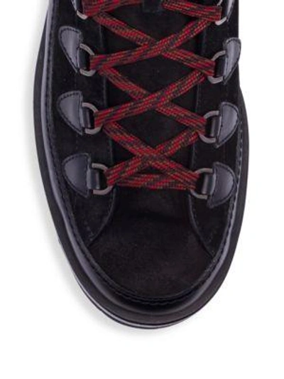 Shop Valentino Suede Hiker Boots In Black