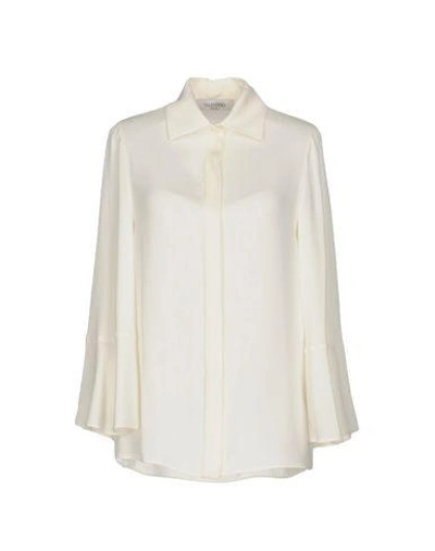 Shop Valentino Silk Shirts & Blouses In White