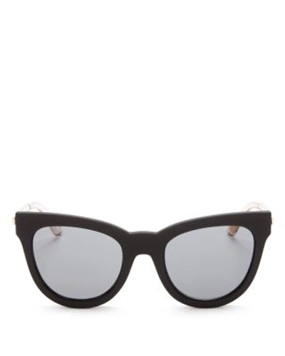 Le Specs Le Debutante Cat Eye Sunglasses, 51mm In Black Rubber/smoke Mono Solid