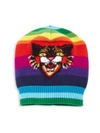 GUCCI Multicolor Angry Cat Wool Beanie