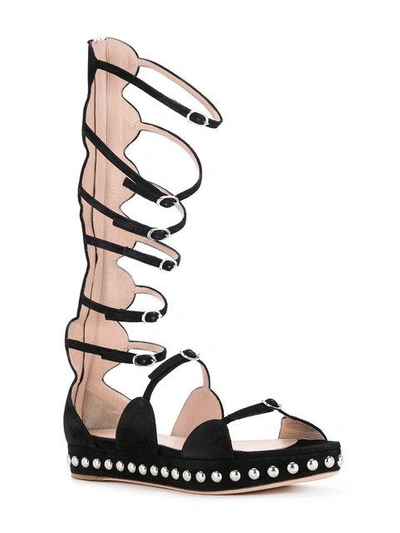 Shop Giambattista Valli Gladiator Sandals In Black