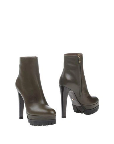 Shop Sergio Rossi Ankle Boot In Military Green