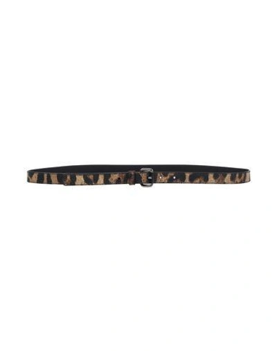 Shop Dolce & Gabbana Thin Belt In Sand