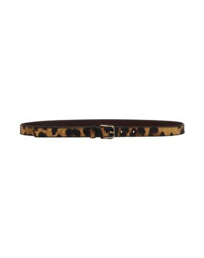 Shop Dolce & Gabbana Thin Belt In Sand