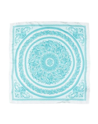 Versace Square Scarf In Turquoise