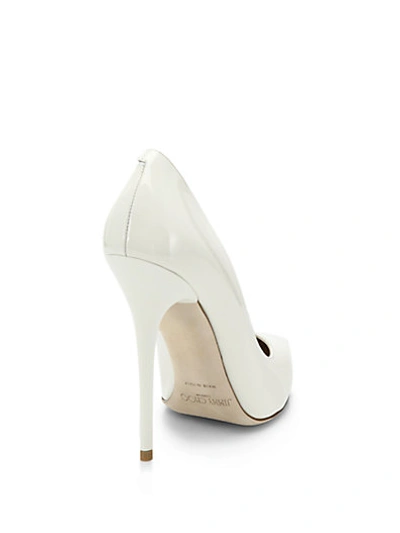 Jimmy Choo 120mm Anouk Patent Leather Pumps, Off White In White