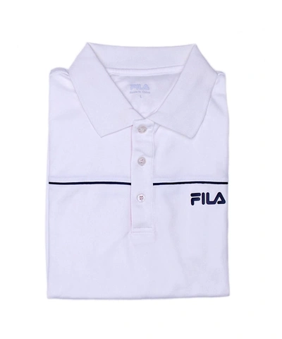 Fila Chest Pipe Short Sleeve Collared Neck Polo Men Regular Polo Shirt' In Blue