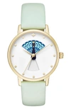 KATE SPADE Metro Peacock Leather Strap Watch, 34Mm