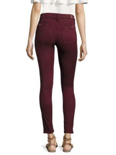 Shop 7 For All Mankind Ankle Skinny Jeans In Mulberry