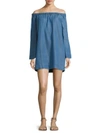 7 FOR ALL MANKIND Chambray Dress Bell Sleeve