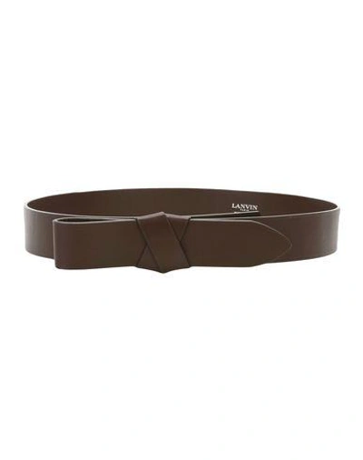 Shop Lanvin Regular Belt In Dark Brown